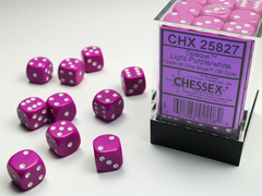 Набір Кубиків Chessex Opaque 12mm d6 with pips Dice Blocks Light Purple w/white (36 Dice)