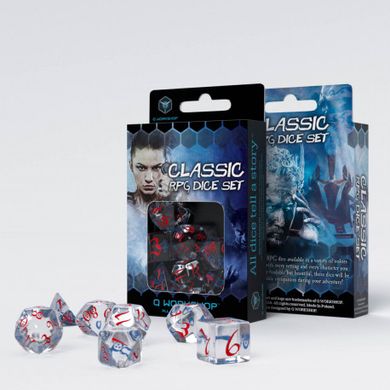 Набір кубів Classic RPG Translucent & blue-red Dice Set (7)