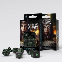 Набір кубів Classic Runic Black & green Dice Set (7)