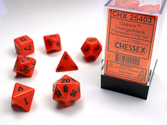 Набір кубиків Chessex Opaque Polyhedral 7- Die Sets - Orange w/black