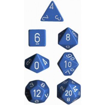 Набор кубиков Chessex Opaque Polyhedral 7-Die Sets - Light Blue w/white (7 штук)