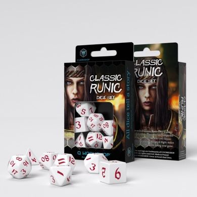 Набір кубів Classic Runic White & red Dice Set (7)