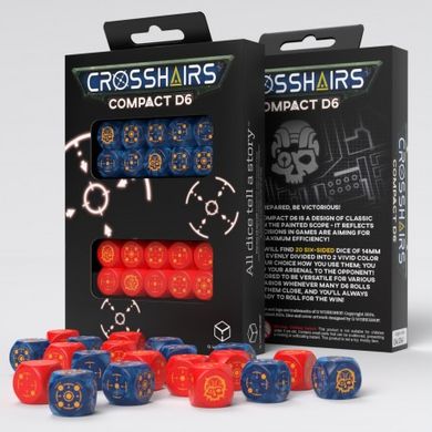 Набор кубов Crosshairs Compact D6: Cobalt&Red