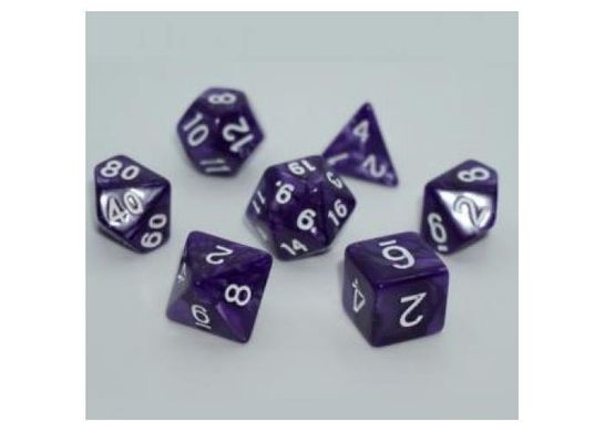 Набір кубиків Pearl 7 Dice Set - Dark Purple