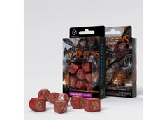 Набір кубів Dragons Modern Dice Set: Ruby (7) (Red & gold)