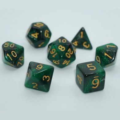 Набір кубиків Pearl 7 Dice Set - Dark Green