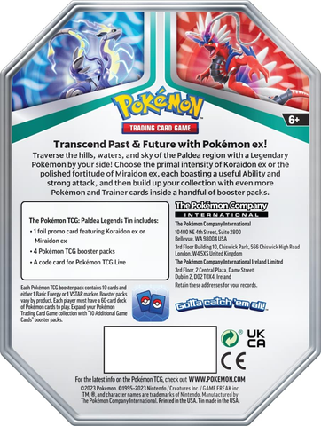 Pokemon TCG Набір бустерів Paldea Legends Tin |Купити з доставкою