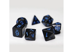 Набір кубиків - Opaque 7 Dice Set - Black (w-blue)