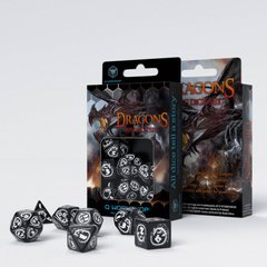 Набор кубов Dragons Dice Set: Hematite (7) (Black & white)