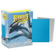 Протекторы для карт Dragon Shield Matte Dual Sleeves Special Edition - Sky Blue & Silver (100 шт), Blue