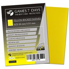 Протектори для карт "Games 7 Days 66 х 91 мм, MTG Yellow (PREMIUM)" (80 шт.), Yellow