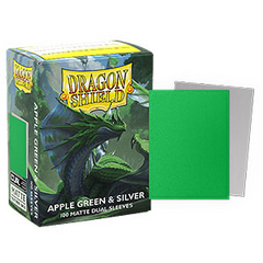 Протекторы для карт Dragon Shield Matte Dual Sleeves Special Edition - Apple Green & Silver (100 шт), Green