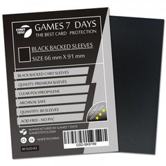 Протектори для карт Games7Days (66 х 91 мм, MTG, 80 шт.) Black (PREMIUM), Black