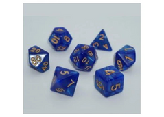 Набір кубиків - Pearl 7 Dice Set - Blue (w-gold)