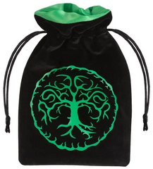 Набір кубів Forest Black & green Velour Dice Bag
