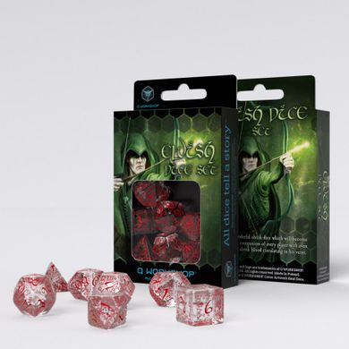 Набір кубів Elvish Translucent & red Dice Set (7)