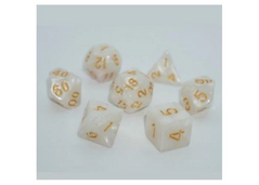 Набір кубиків - Pearl 7 Dice Set - White (w-gold)