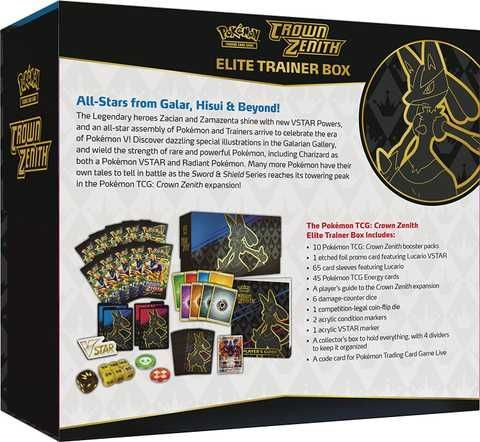 ポケモンカードゲーム Crown Zenith ETB Elite Trainer Box Коллекционный Набор Pokémon TCG Crown Zenith Elite Trainer Box (en