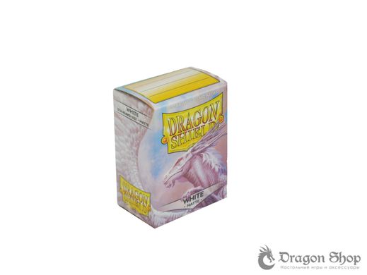 Протектори для карт Dragon Shield Standard Matte Sleeves - White (100 Sleeves), White