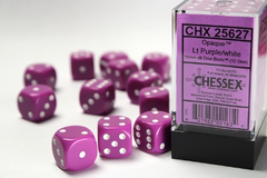 Набор Кубиков Chessex Opaque 16mm d6 with pips Dice Blocks (12 Dice) Light Purple w/white