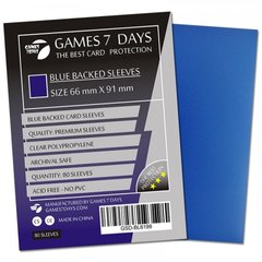 Протектори для карт "Games 7 Days 66 х 91 мм, MTG Blue (PREMIUM)" (80 шт.), Blue