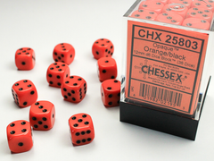 Набір кубиків Chessex Opaque 12mm d6 with pips Dice Blocks (36 Dice) - Orange w/black