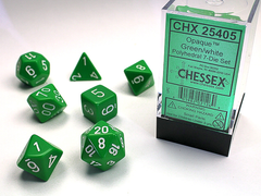 Набір кубиків Chessex Opaque Polyhedral 7- Die Sets - Green w/white