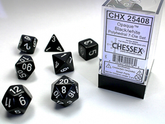 Набір кубиків Chessex Opaque Polyhedral 7- Die Sets - Black w/white