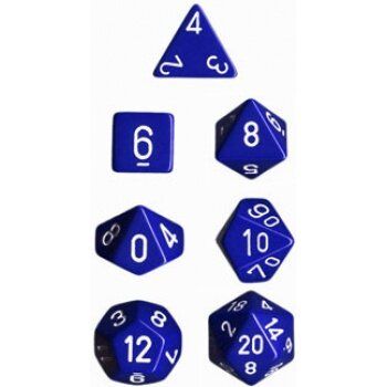 Набор кубиков Chessex Opaque Polyhedral 7-Die Sets - Blue w/white (7 штук)