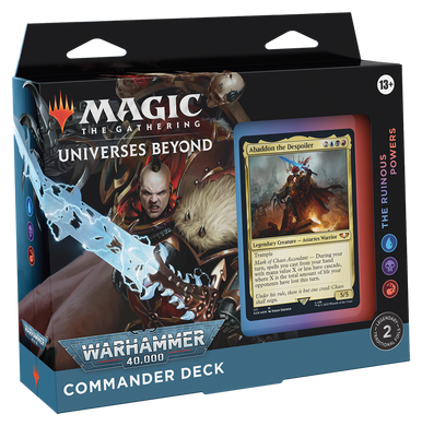 Magic: the Gathering. Колода Командира "Universes Beyond: Warhammer 40K The Ruinous Powers Commander Deck" (eng)