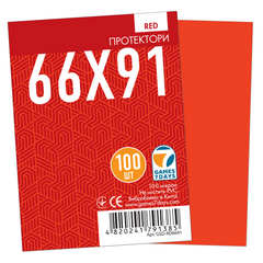 Протектори для карт "Games 7 Days 66 х 91 мм, MTG Red (PREMIUM)" (100 шт.), Red