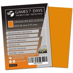Протектори для карт "Games 7 Days 66 х 91 мм, MTG Orange (PREMIUM)" (80 шт.), Orange