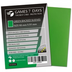 Протектори для карт "Games 7 Days 66 х 91 мм, MTG Green (PREMIUM)" (80 шт.), Green
