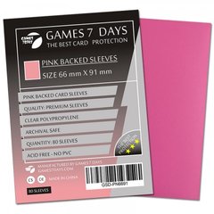Протектори для карт "Games 7 Days 66 х 91 мм, MTG Pink (PREMIUM)" (80 шт.), Pink